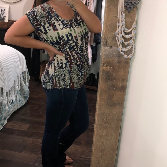 Pleione by Anthropologie small Aztec print blouse - Picture 2 of 3